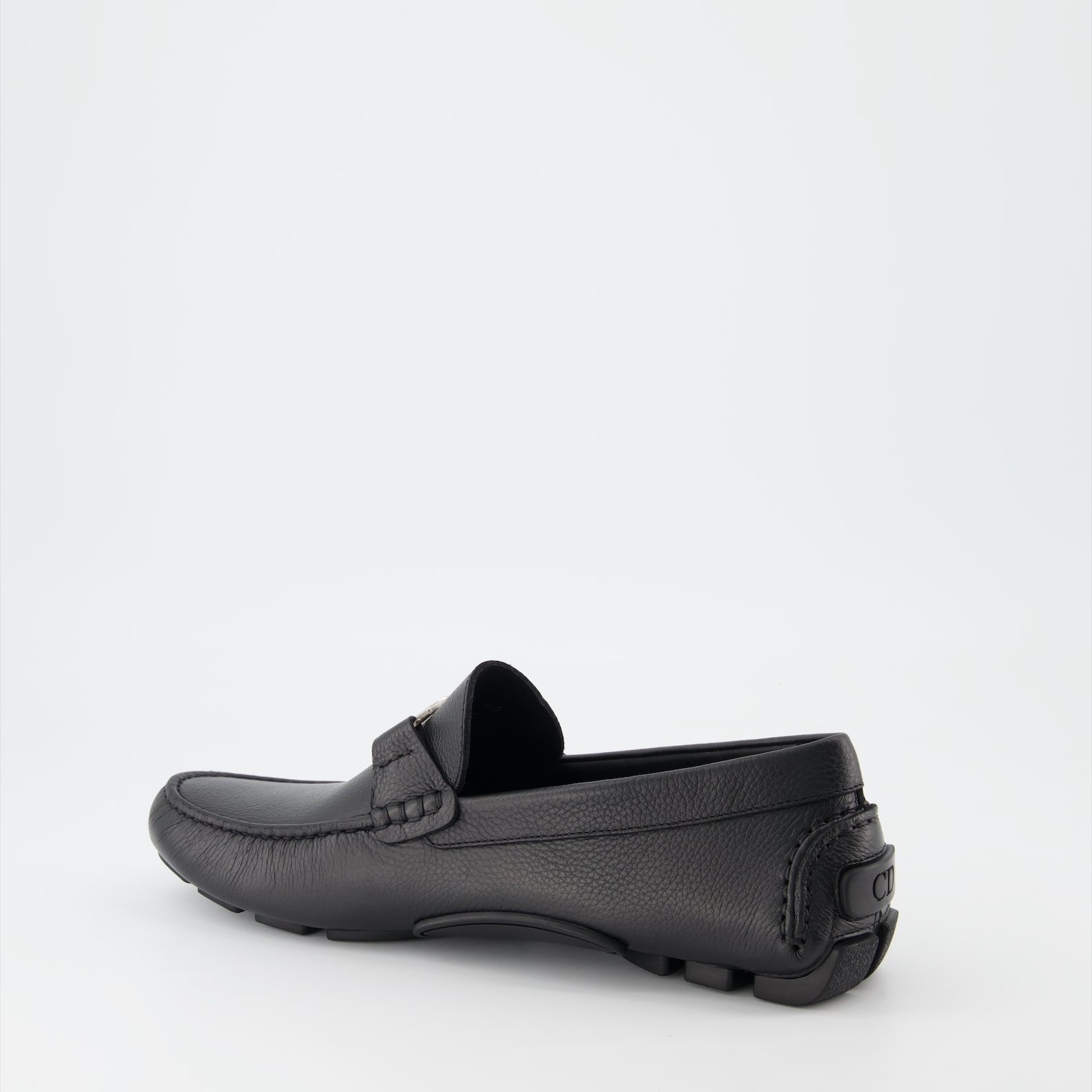 Dior moccasins, luxury black loafers, men's designer shoes, high-end footwear, elegant men's shoes  
