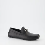 Dior moccasins, luxury black loafers, men's designer shoes, high-end footwear, elegant men's shoes  
