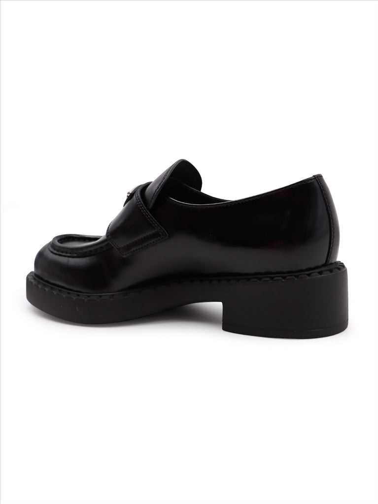 Prada loafers, luxury women's shoes, black leather loafers, Prada leather, Prada shoes