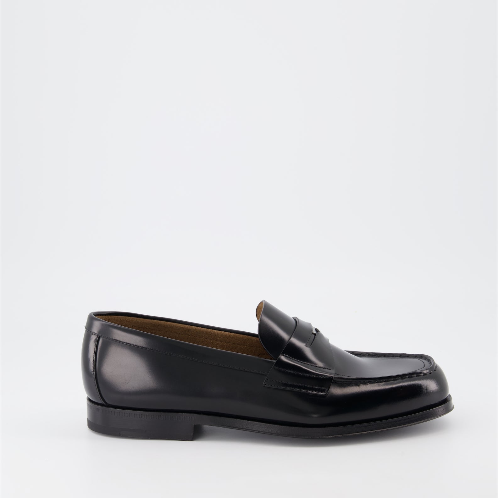 patent leather loafers, slip-on loafers, leather sole loafers, designer loafers, rounded toe loafers