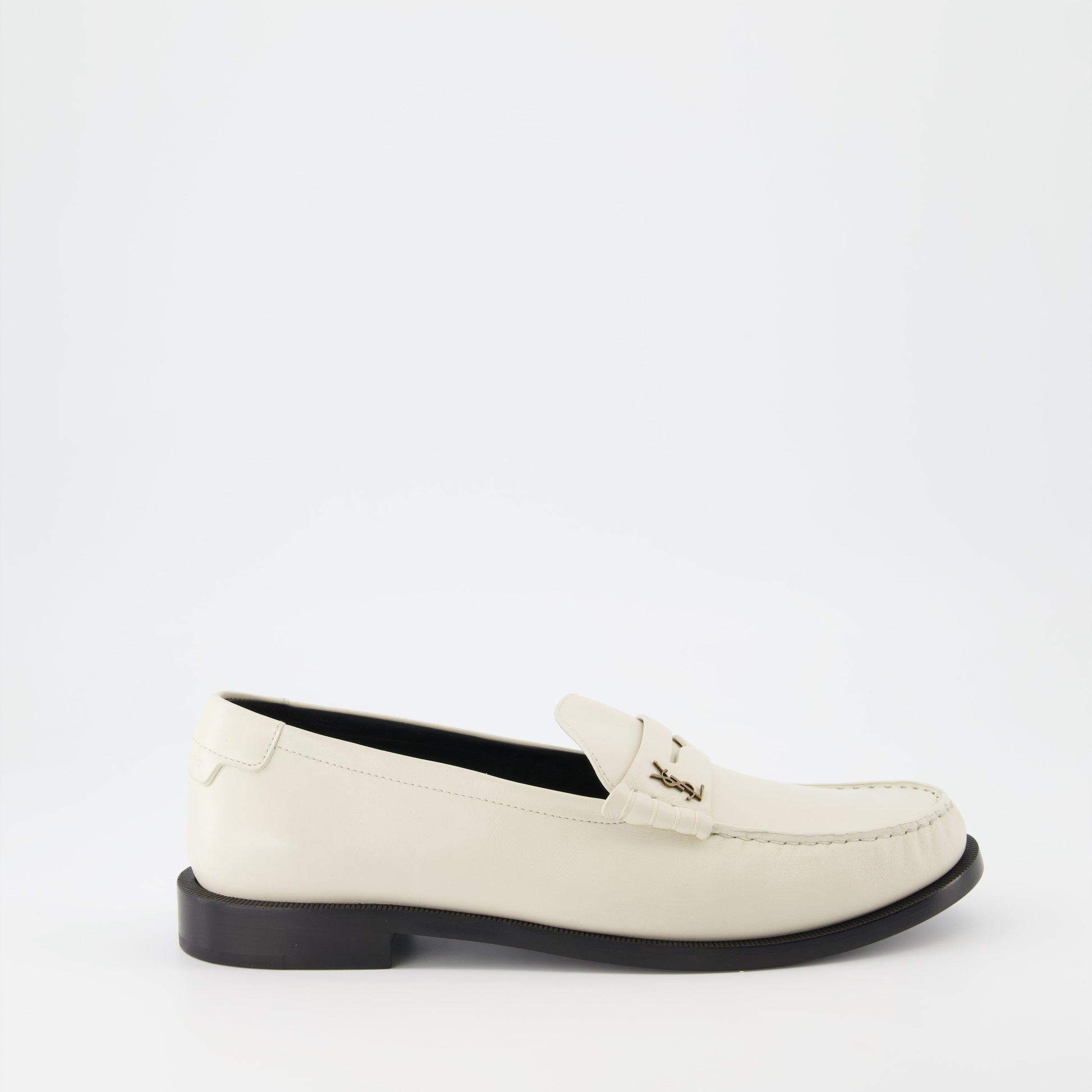 Saint Laurent loafers, white moccasins, men's luxury shoes, designer footwear, elegant men's loafers