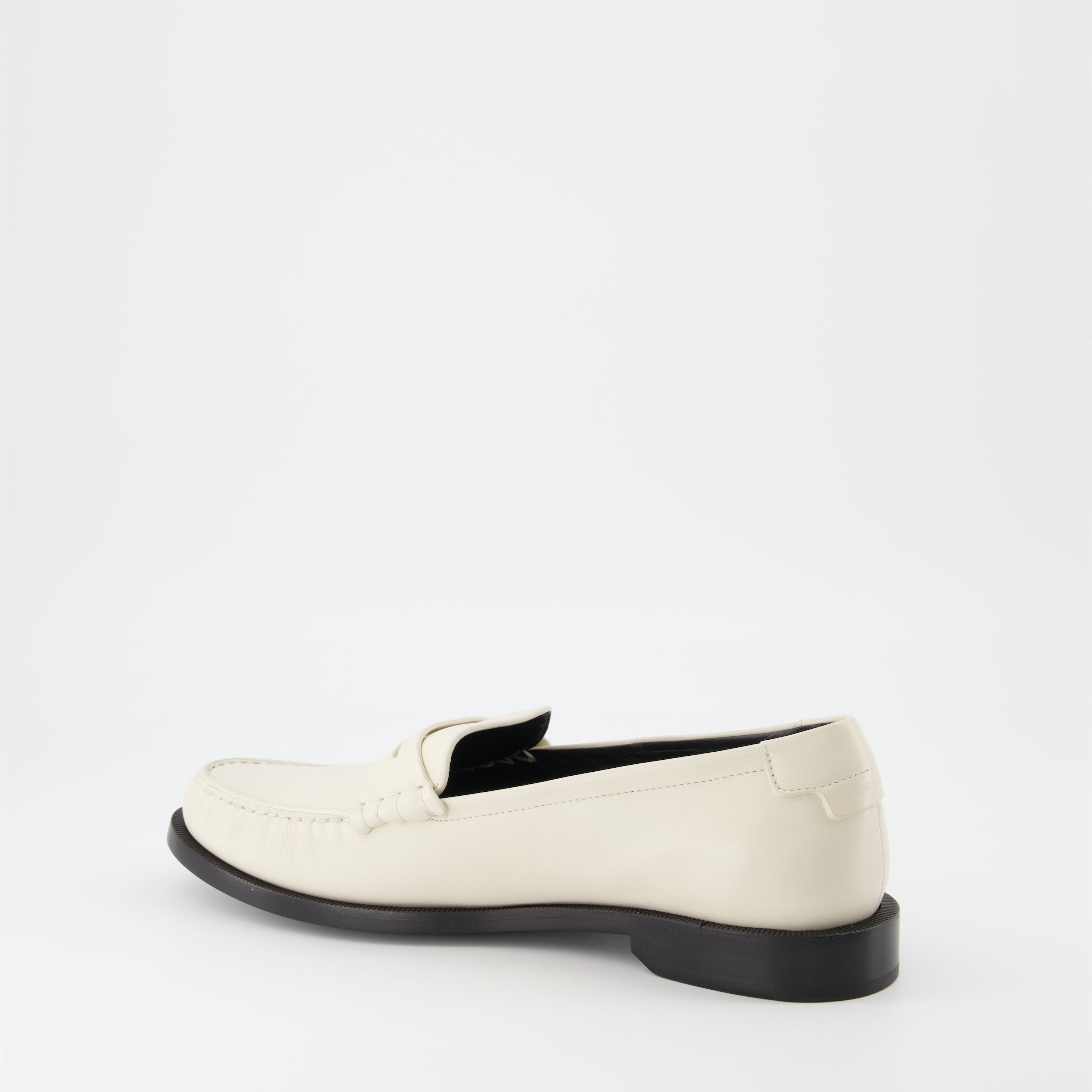 Saint Laurent loafers, white moccasins, men's luxury shoes, designer footwear, elegant men's loafers