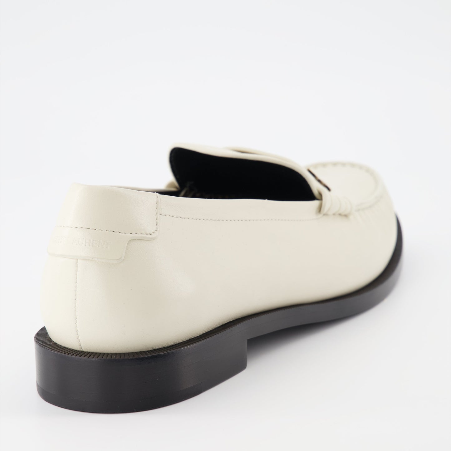 Saint Laurent loafers, white moccasins, men's luxury shoes, designer footwear, elegant men's loafers