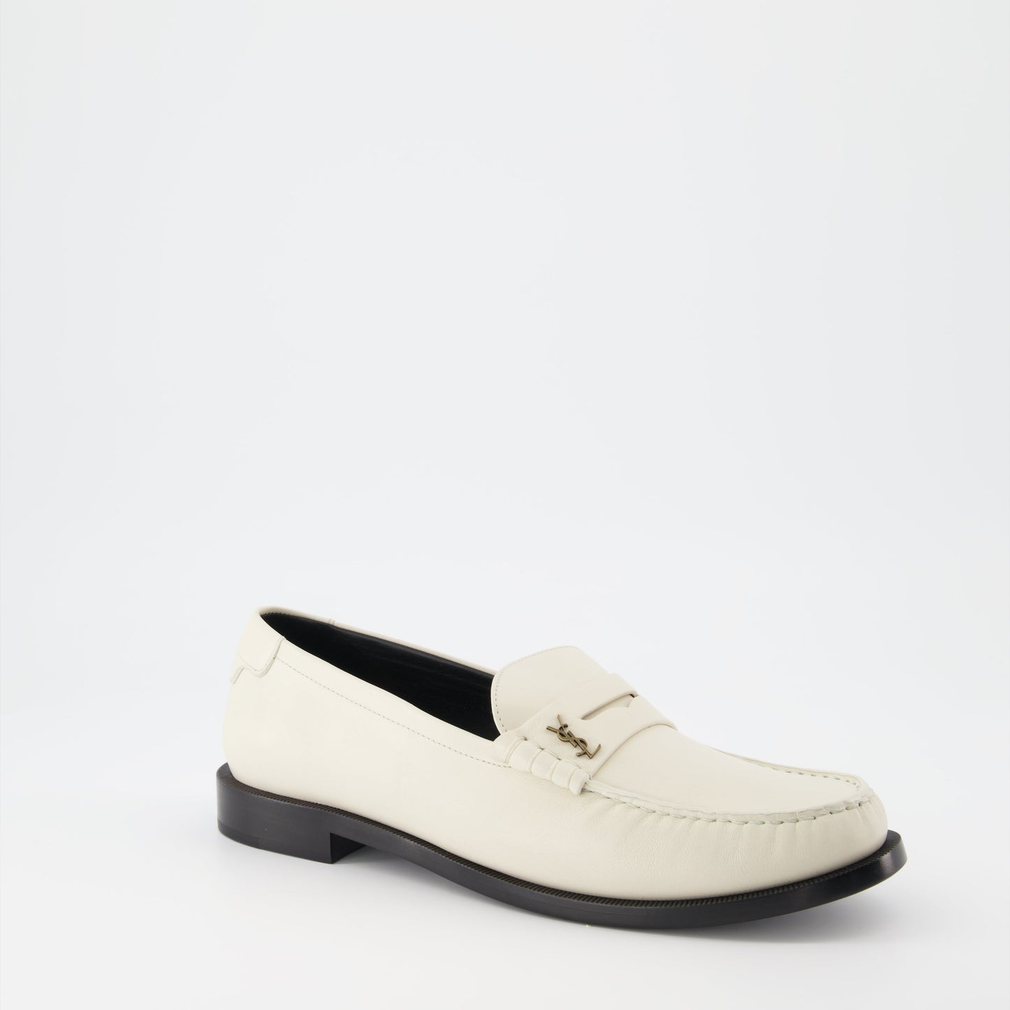 Saint Laurent loafers, white moccasins, men's luxury shoes, designer footwear, elegant men's loafers