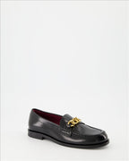 Luxury Loafers, Valentino Garavani Shoes, Black Leather Loafers, VLogo Chain, Elegant Footwear