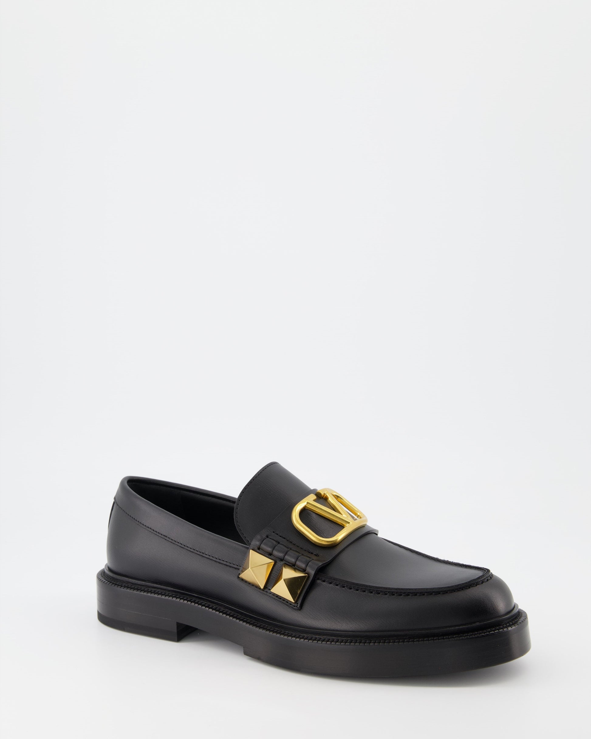 Valentino Garavani, Black Leather Moccasins, VLogo, Luxury Menswear, Designer Footwear