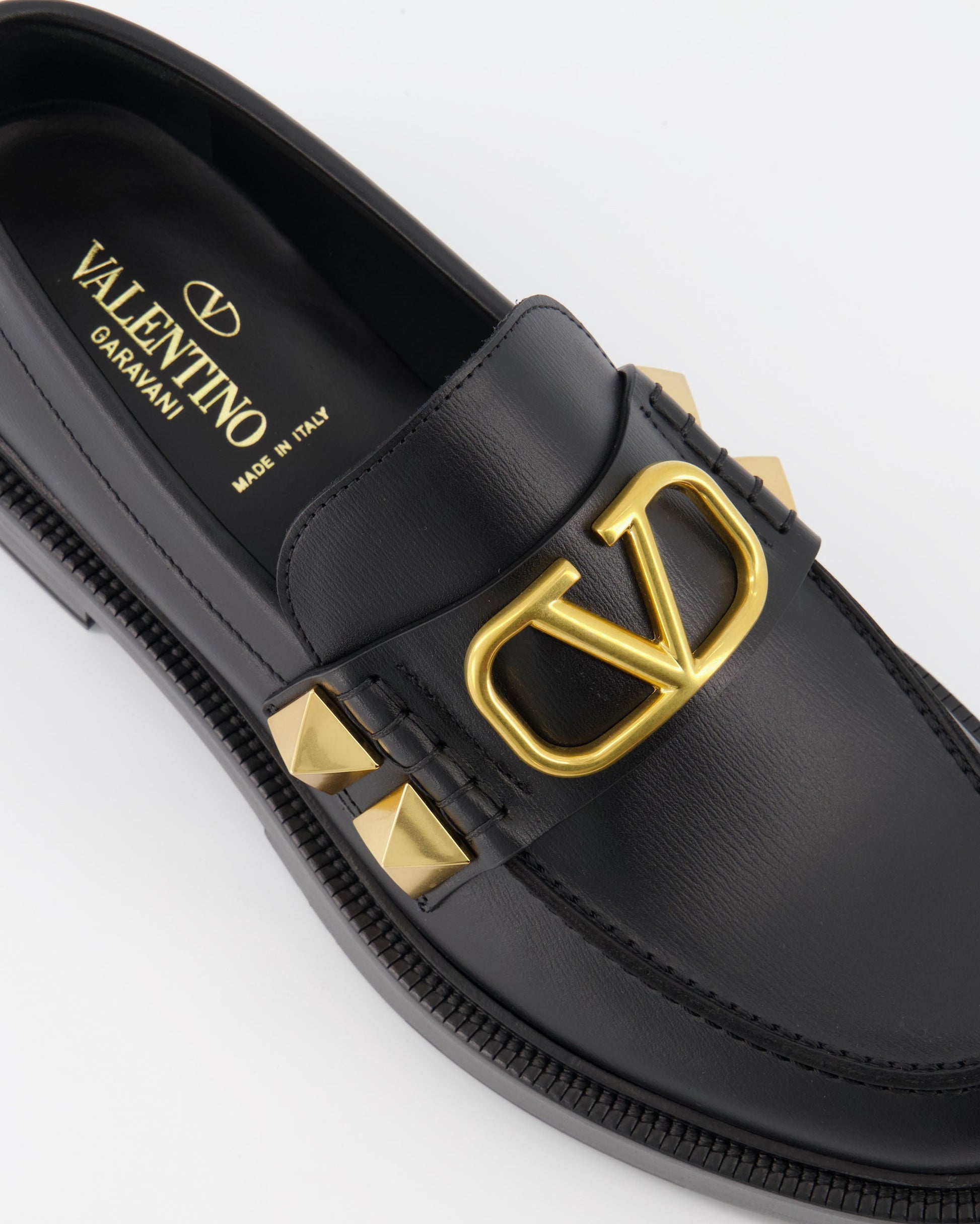 Valentino Garavani, Black Leather Moccasins, VLogo, Luxury Menswear, Designer Footwear