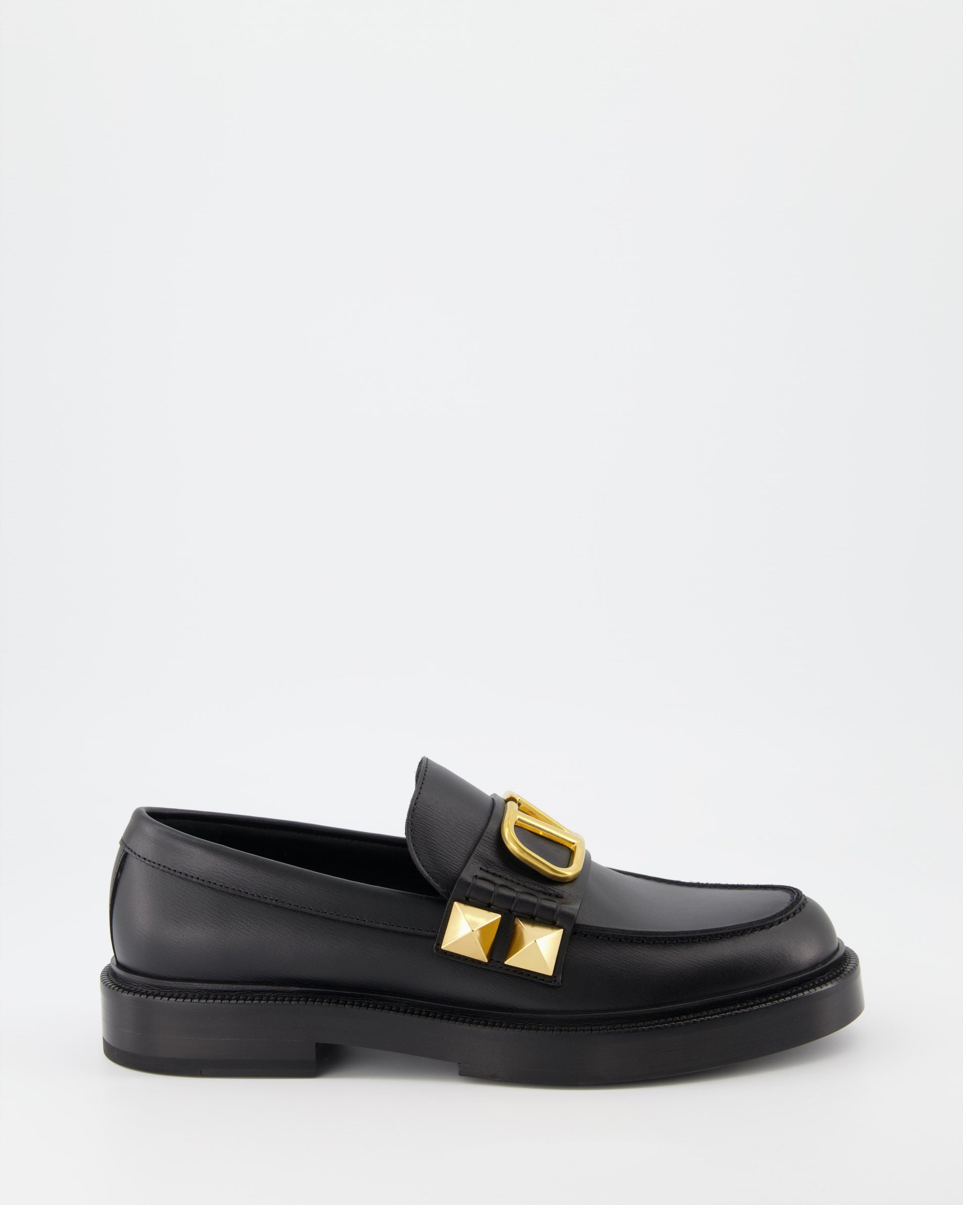 Valentino Garavani, Black Leather Moccasins, VLogo, Luxury Menswear, Designer Footwear