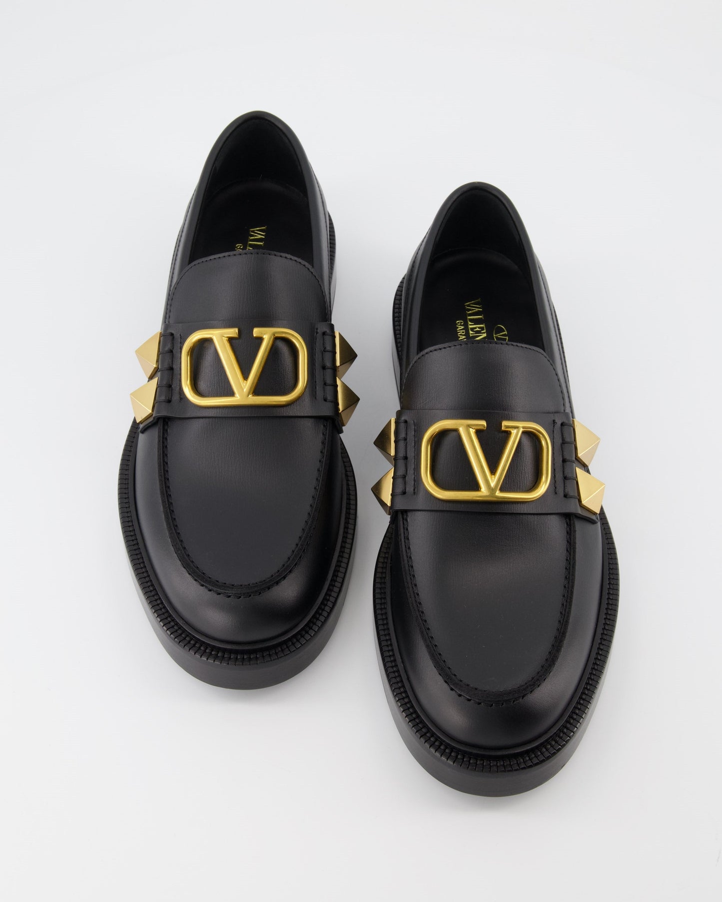 Valentino Garavani, Black Leather Moccasins, VLogo, Luxury Menswear, Designer Footwear