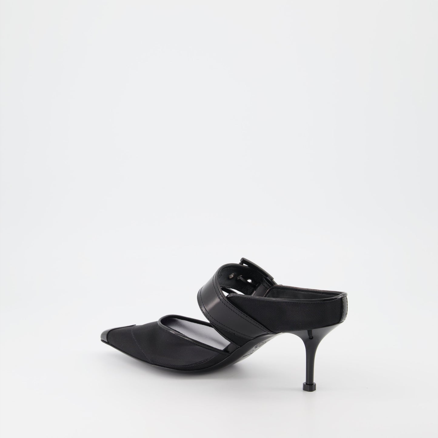 Alexander McQueen, Women's Luxury Mules, Punk Buckle Mules, Designer Footwear, High-End Fashion