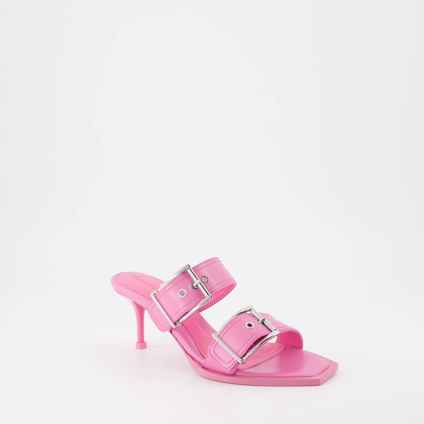 Alexander McQueen, Pink Double Strap Mules, Luxury Women's Footwear, Designer Shoes, Fashion Mules