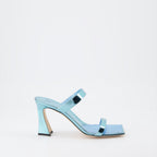Giuseppe Zanotti, women’s mules, light blue mules, luxury footwear, designer shoes