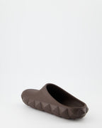 Roman Stud Mules, Valentino Garavani, Luxury Footwear, Brown Leather Mules, Designer Shoes