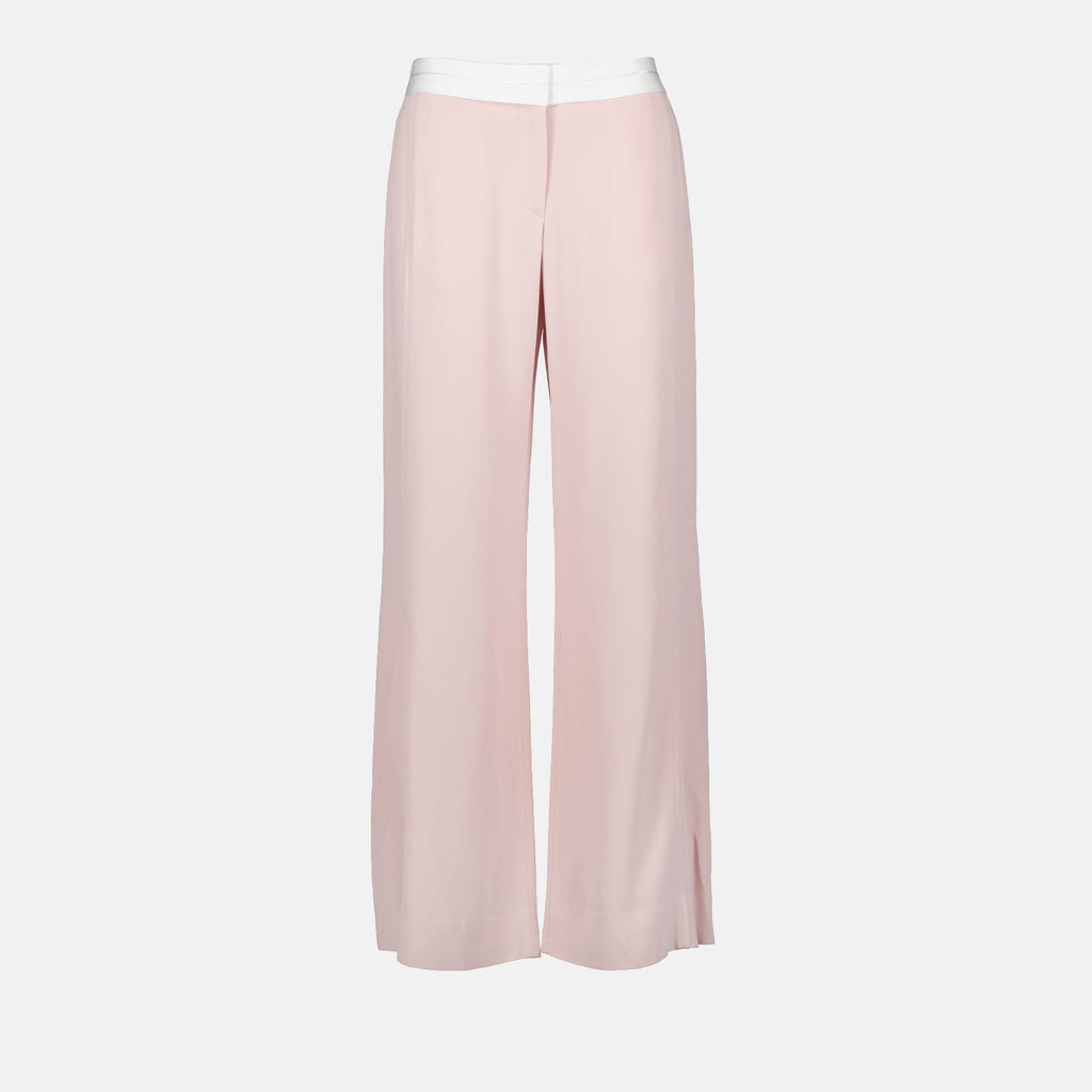 Victoria Beckham, Bicolour Pleated Trousers, Women's Luxury Trousers, Designer Fashion, High-End Women's Clothing