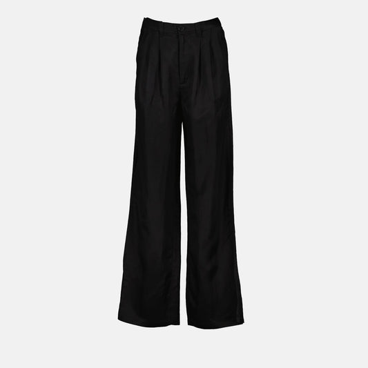 Pleated trousers, high-waisted pants, black trousers for women, flared pants, elegant women's clothing