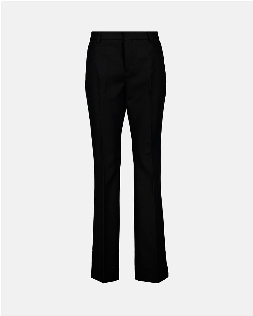 Pleated trousers, AMI Paris, black wool, women's pants, luxury