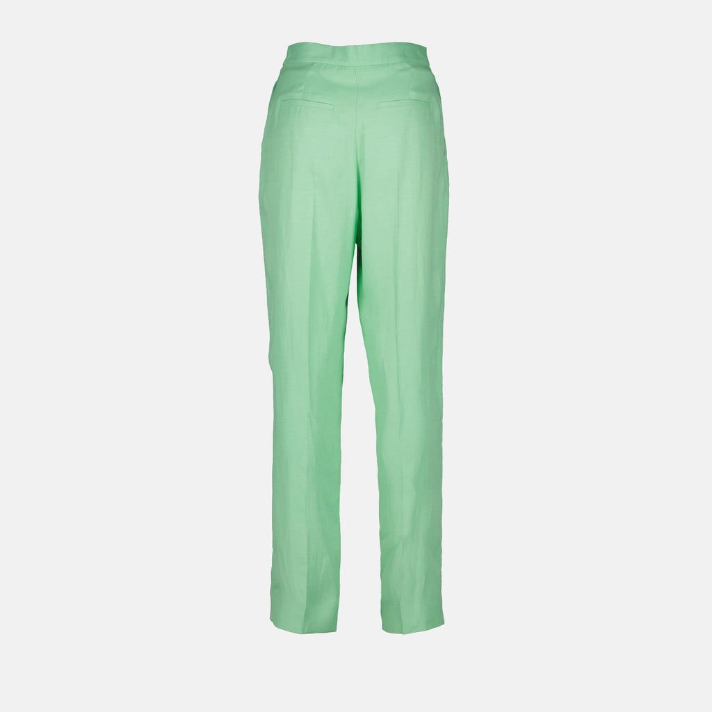 Stella McCartney, Pleated Trousers, Mint Green Trousers, High-waisted Trousers, Luxury Women's Pants