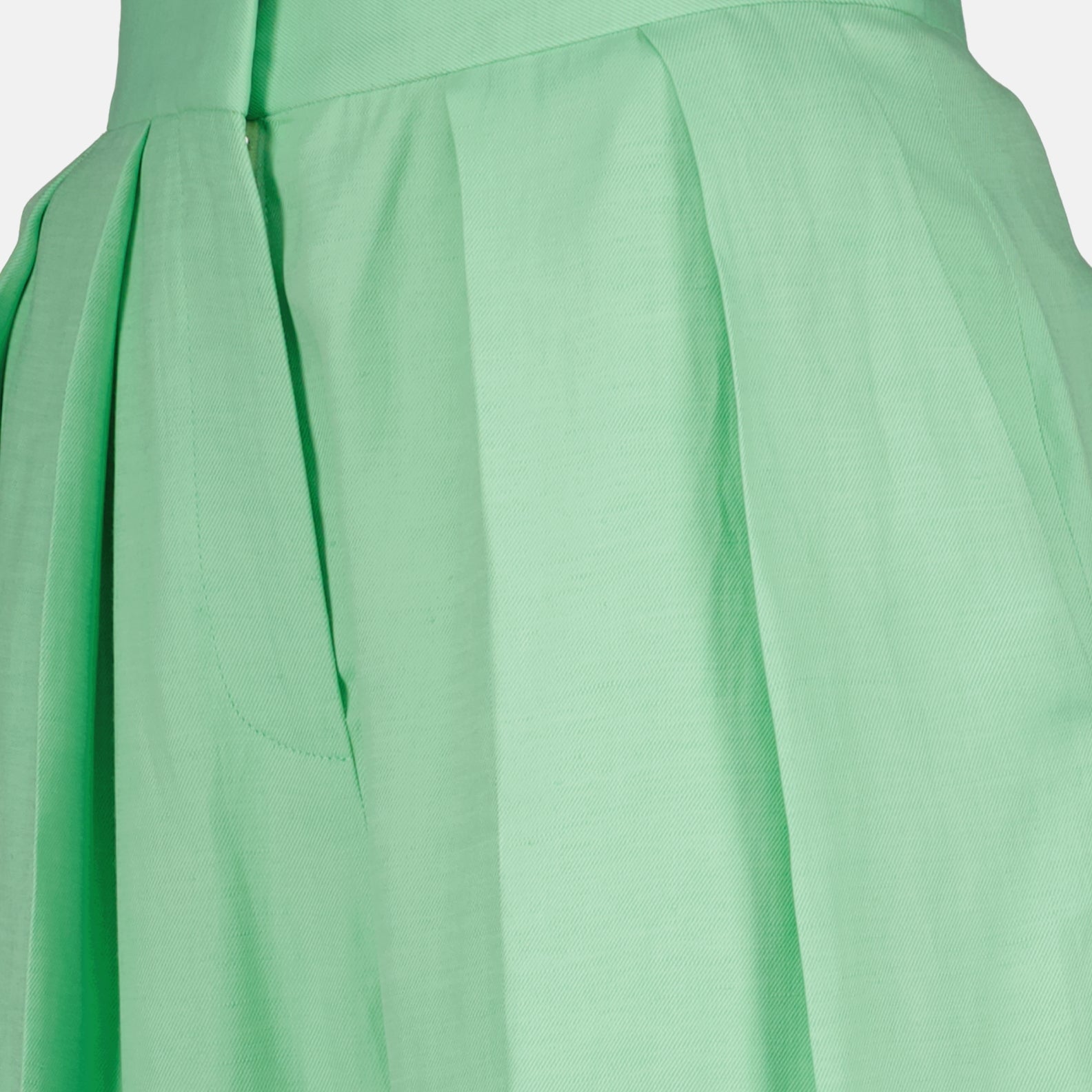 Stella McCartney, Pleated Trousers, Mint Green Trousers, High-waisted Trousers, Luxury Women's Pants