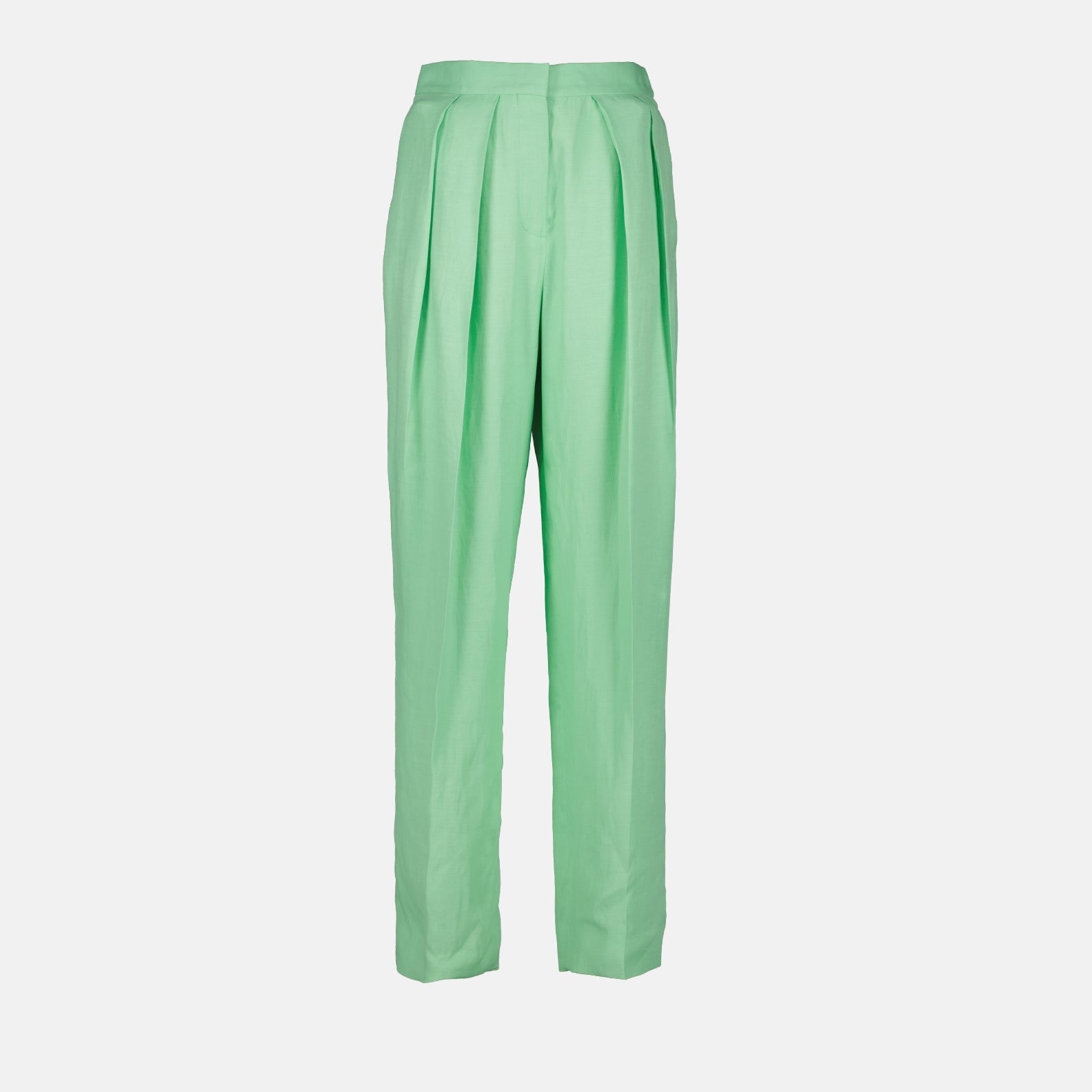 Stella McCartney, Pleated Trousers, Mint Green Trousers, High-waisted Trousers, Luxury Women's Pants