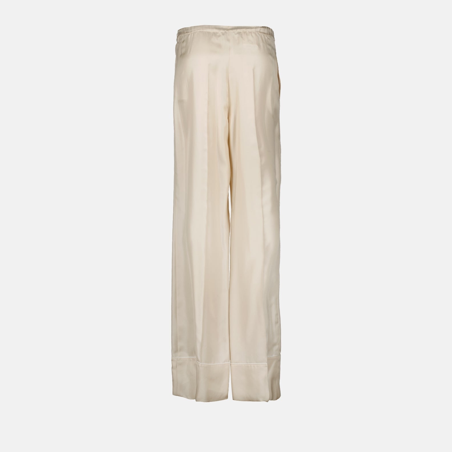 Prada silk trousers, luxury women's pants, beige silk trousers, high-end fashion, women's luxury clothing