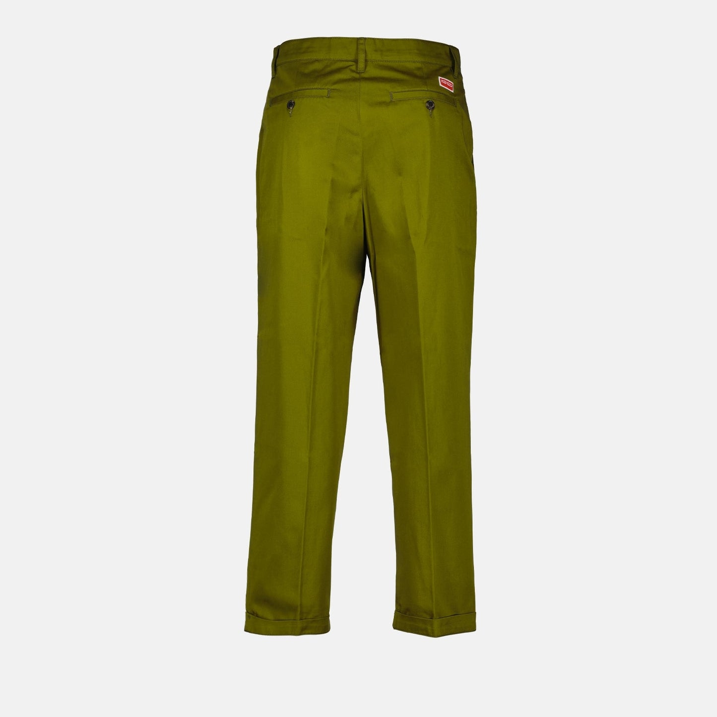 Kenzo, Women’s Chino Pants, Green Chino, Luxury Fashion, Elegant Trousers