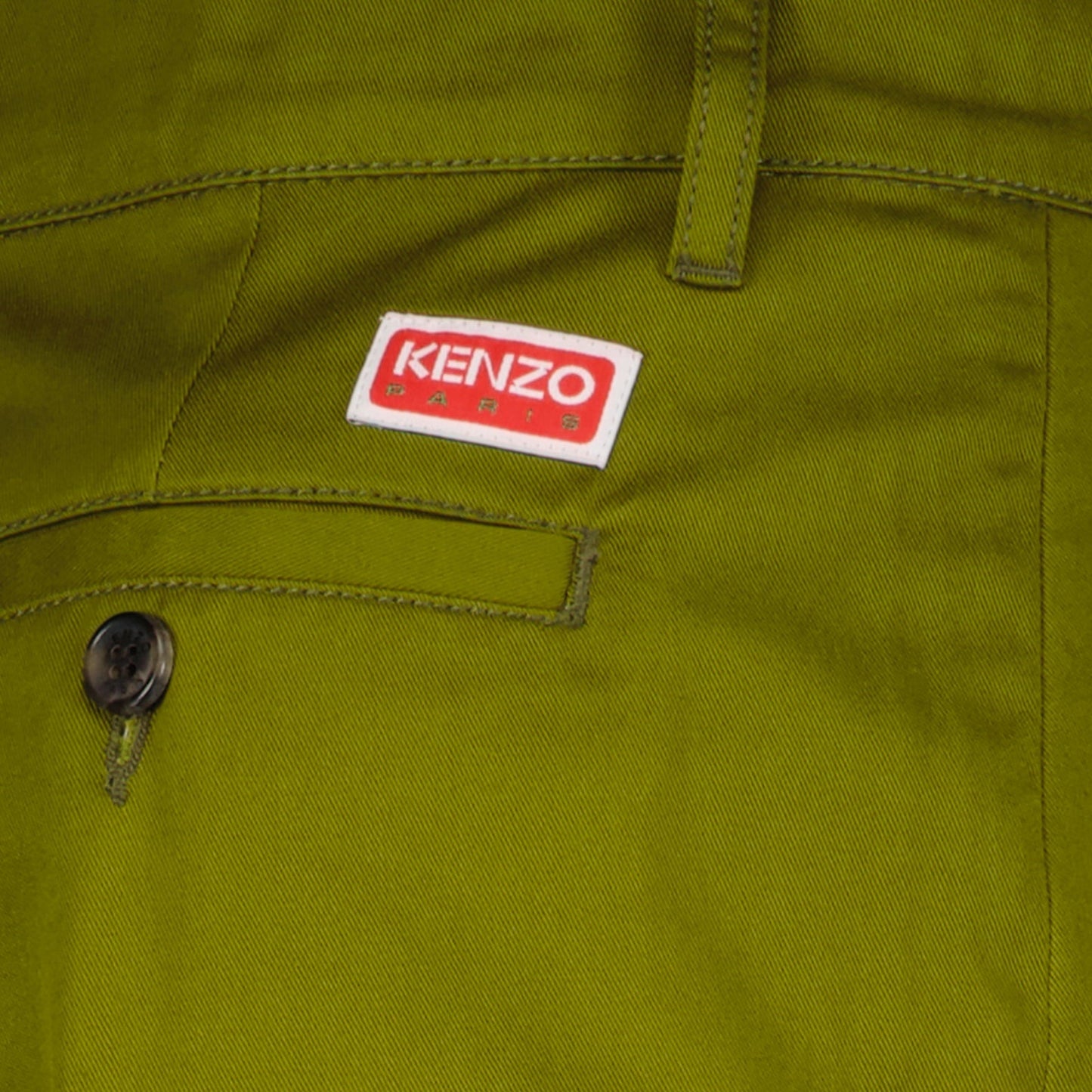 Kenzo, Women’s Chino Pants, Green Chino, Luxury Fashion, Elegant Trousers