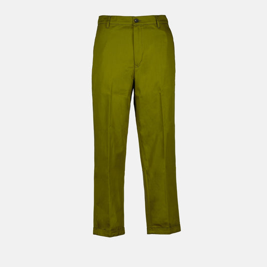 Kenzo, Women’s Chino Pants, Green Chino, Luxury Fashion, Elegant Trousers