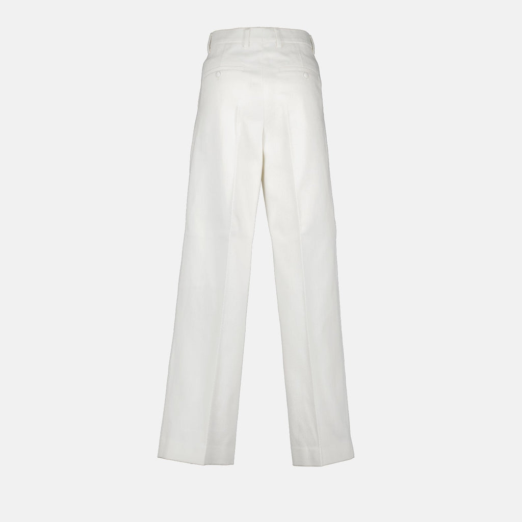 AMI Paris, women's white pants, luxury trousers, straight-leg pants, high-end women's fashion