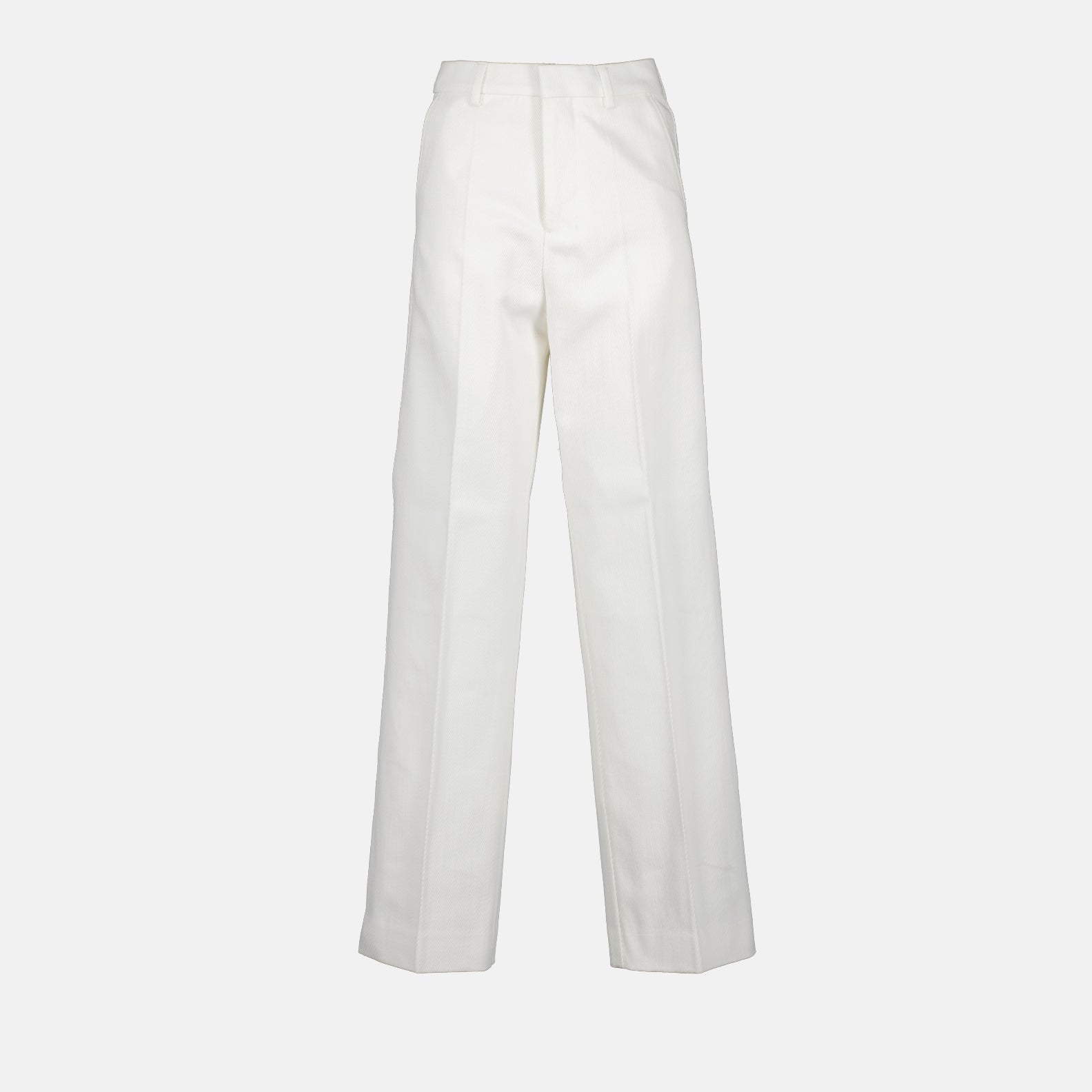 AMI Paris, women's white pants, luxury trousers, straight-leg pants, high-end women's fashion