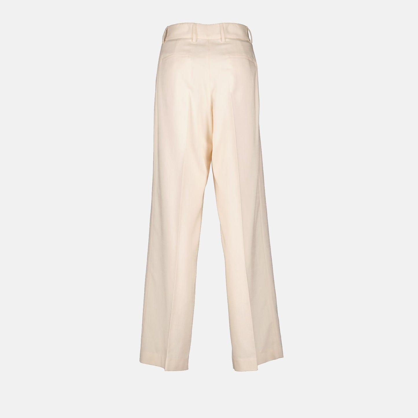 MSGM, beige viscose pants, women's luxury pants, straight-leg pants, high-end women's fashion