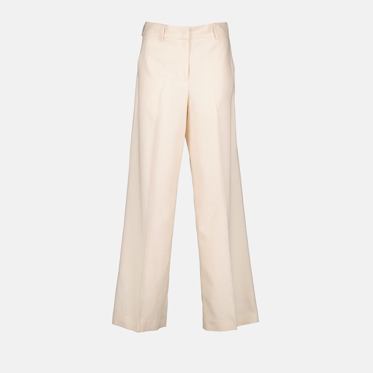 MSGM, beige viscose pants, women's luxury pants, straight-leg pants, high-end women's fashion