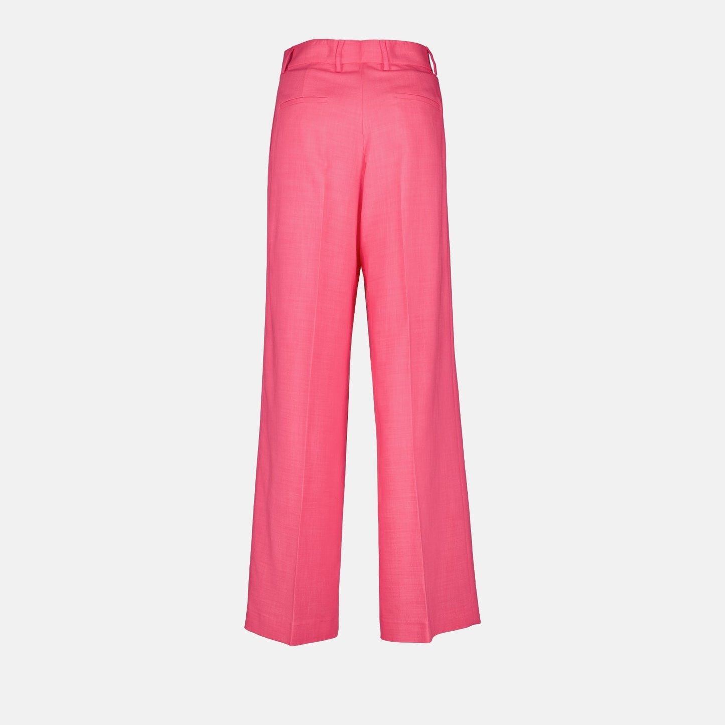 MSGM, Pink Viscose Trousers, Women's Luxury Pants, Straight-Leg Trousers, Elegant Women's Trousers