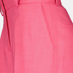 MSGM, Pink Viscose Trousers, Women's Luxury Pants, Straight-Leg Trousers, Elegant Women's Trousers