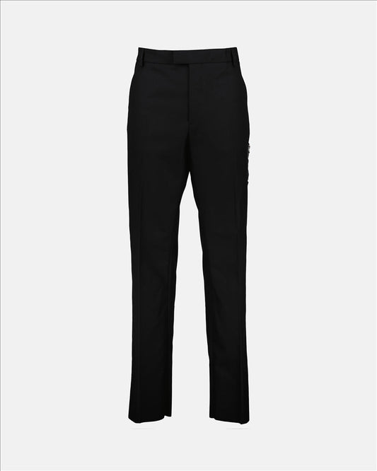 Black trousers, straight cut, Alexander McQueen, luxury men's fashion, elegant pants