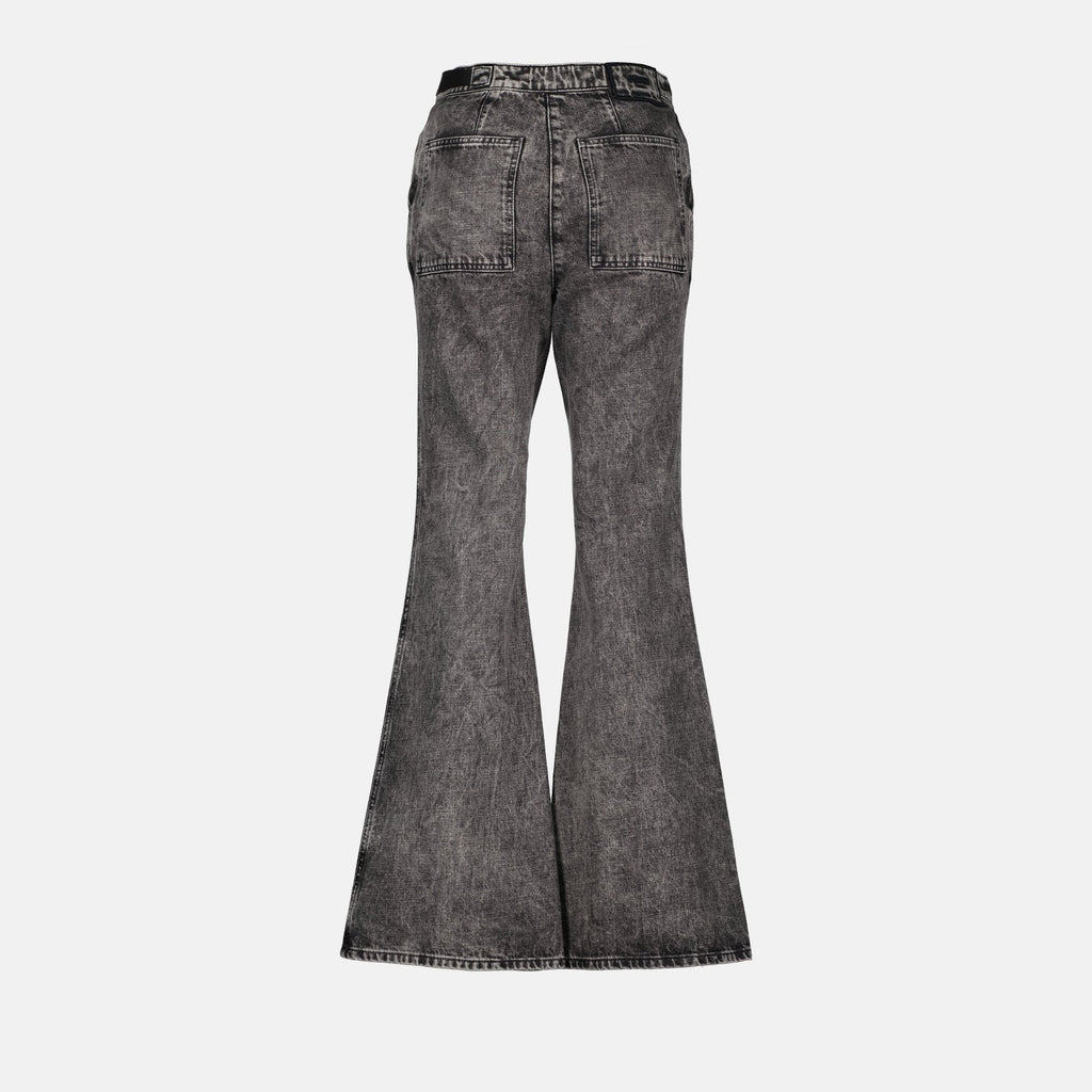 Fendi denim trousers, black denim trousers, women's luxury jeans, designer trousers, high-end fashion