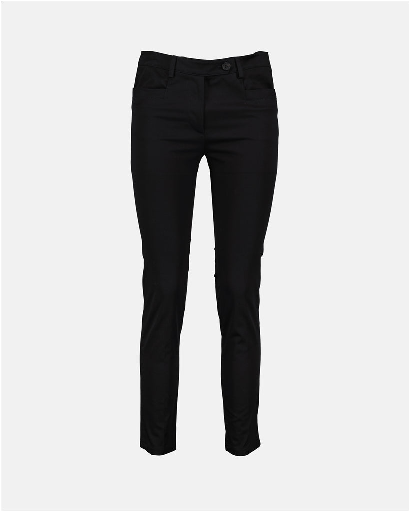 Black Gabardine Trousers, Women's Elegance, Cotton Trousers, Luxury Women's Pants, Linea Rossa