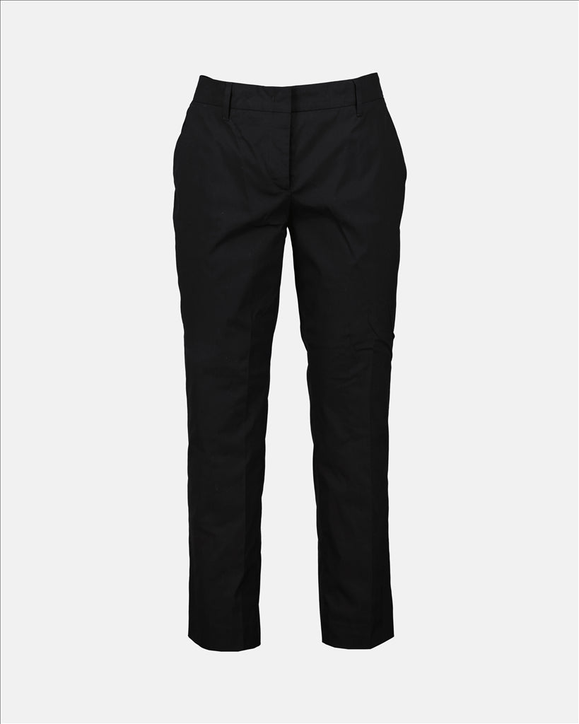 Prada black trousers, luxury trousers, designer trousers, unisex Prada pants, high-end cotton trousers