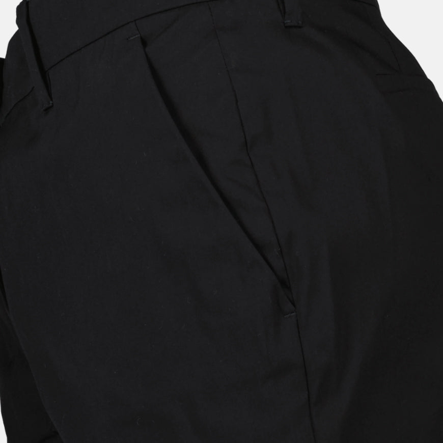 Prada black trousers, luxury trousers, designer trousers, unisex Prada pants, high-end cotton trousers