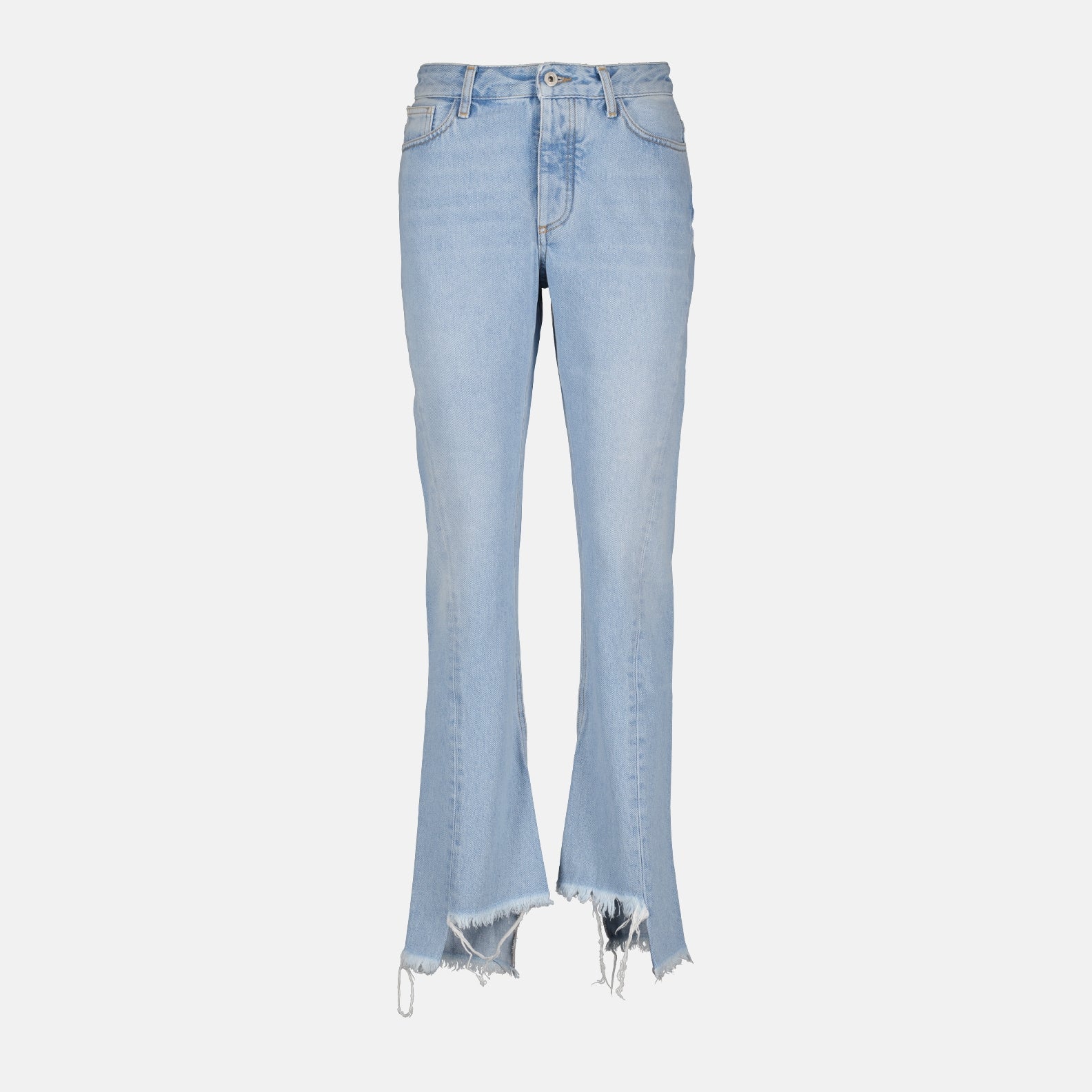 Off-White jeans, bleach twist jeans, luxury women's denim, high-end fashion, designer denim