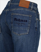 Blue jeans, Alexander McQueen trousers, luxury denim, men's fashion, high-end ready-to-wear