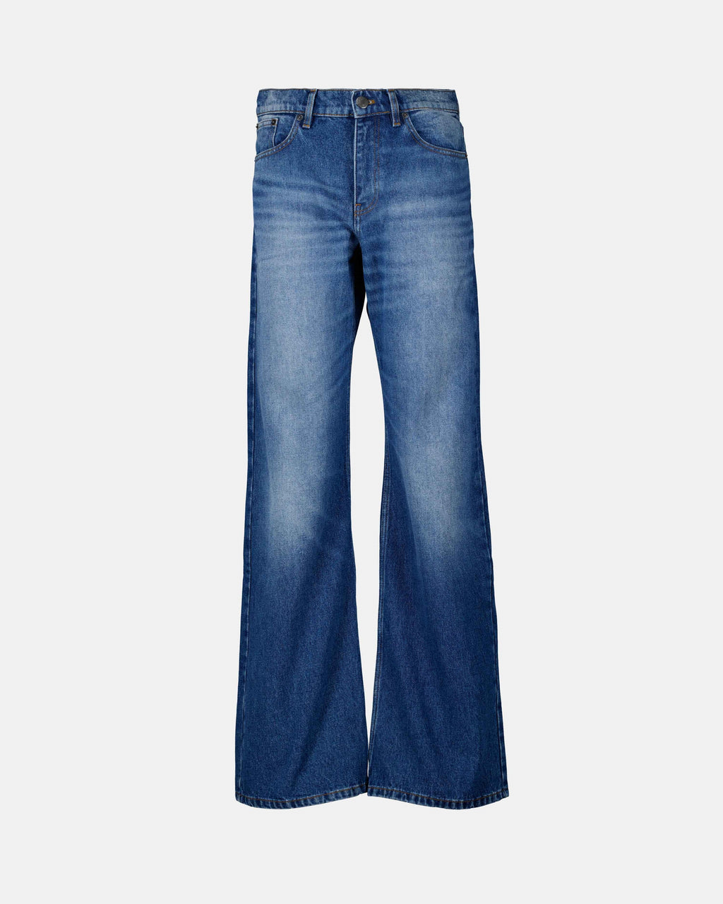 Flared jeans, denim, faded blue, AMI Paris, women's fashion