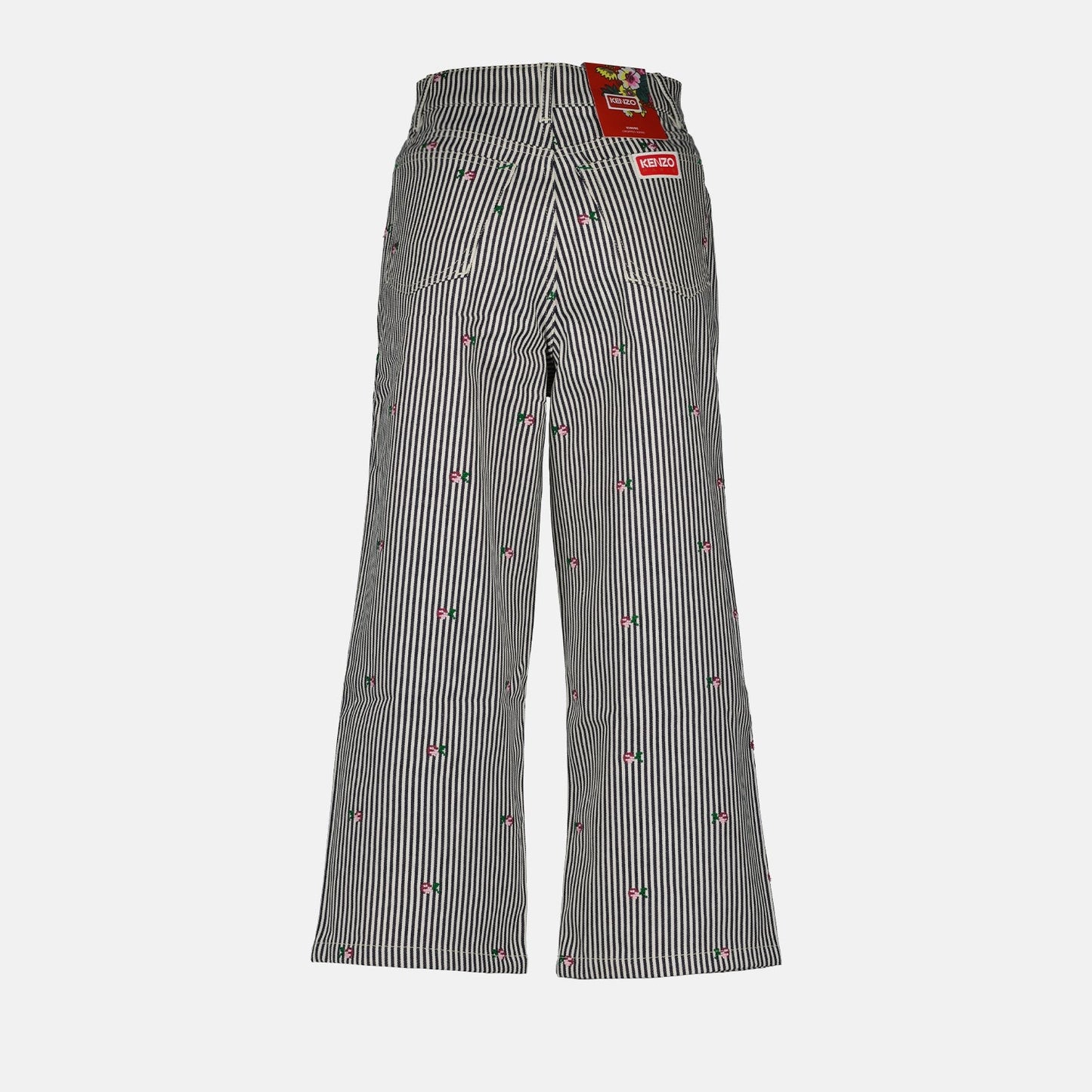 Kenzo, Grey Striped Denim Pants, Women's luxury fashion, Premium denim, Elegant casual wear