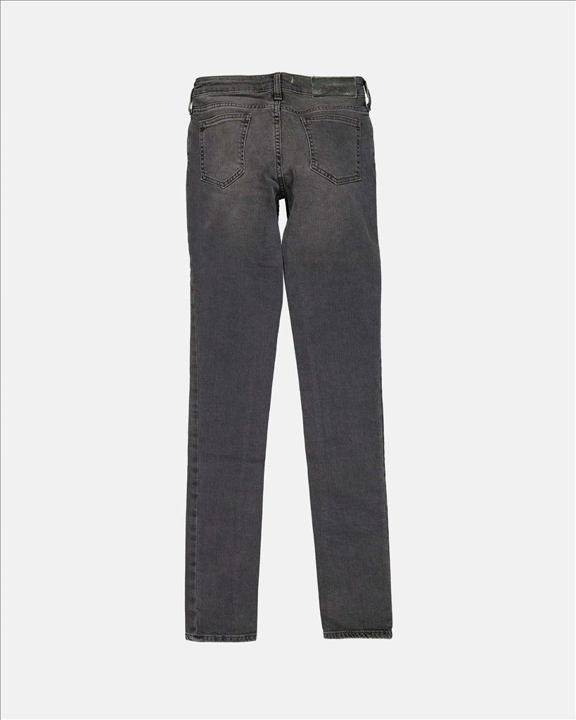 Men's Gray Jeans, Slim-Fit Denim Trousers, Men's Faded Jeans, High-End Men's Fashion, Trendy Men's Pants