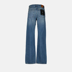 Anine Bing jeans, flared jeans, high-end denim, luxury casual wear, faded blue jeans