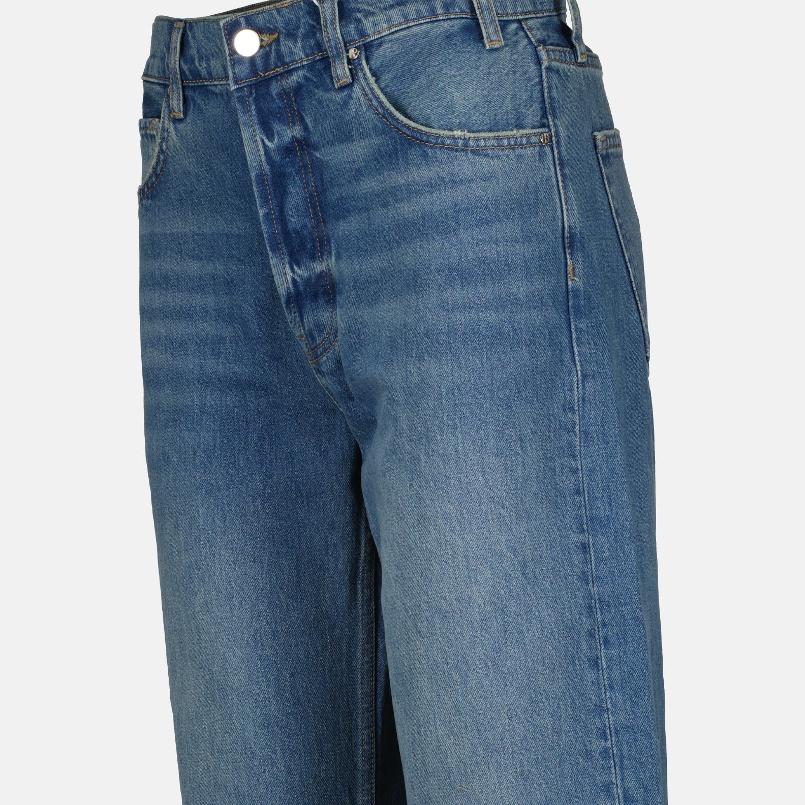 Anine Bing jeans, flared jeans, high-end denim, luxury casual wear, faded blue jeans
