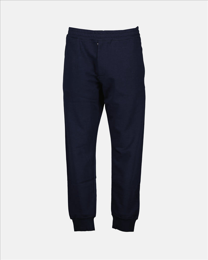 Alexander McQueen, luxury joggers, blue jogging pants, men's designer pants, printed joggers