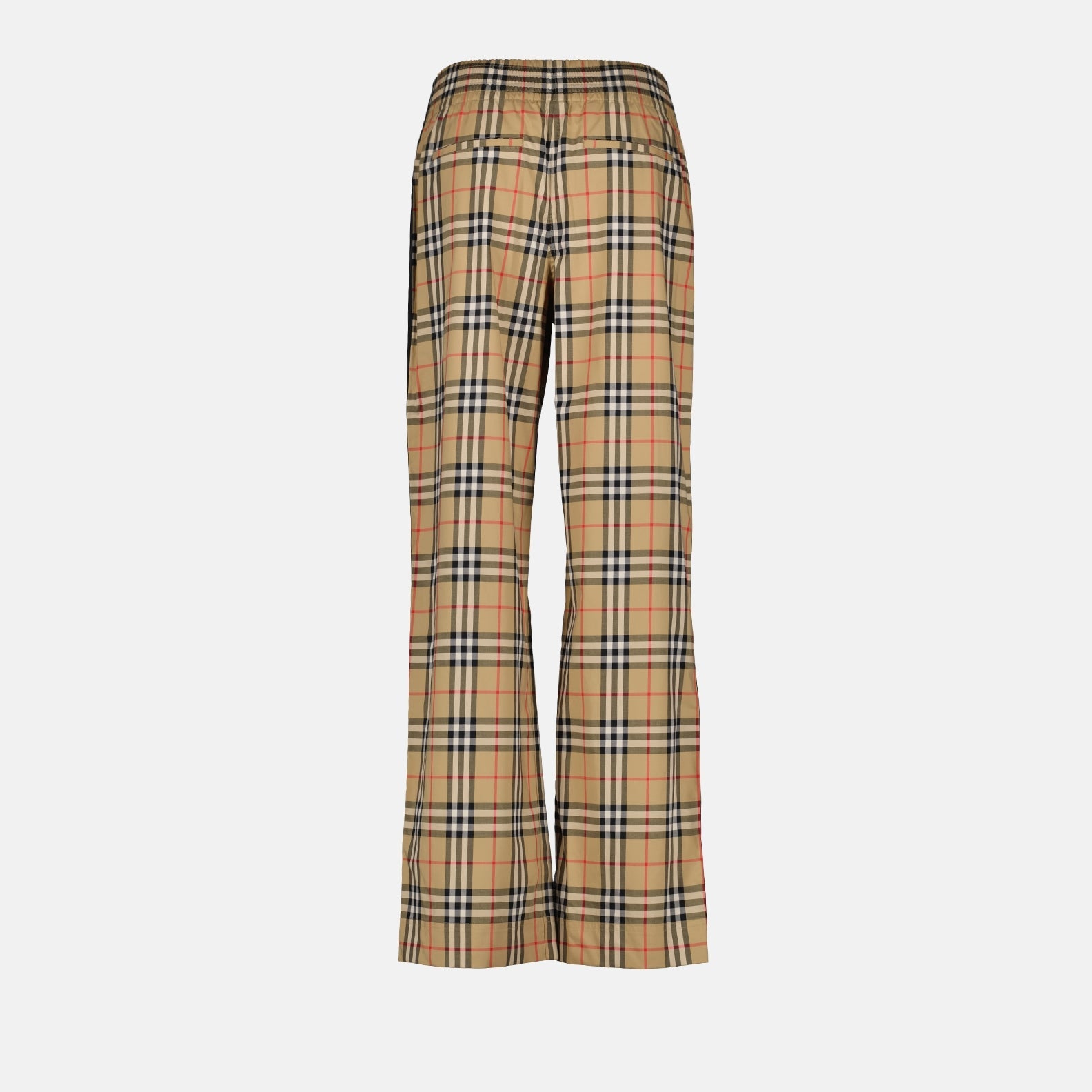 Burberry trousers, flared plaid trousers, luxury women's pants, high-end fashion, designer wear