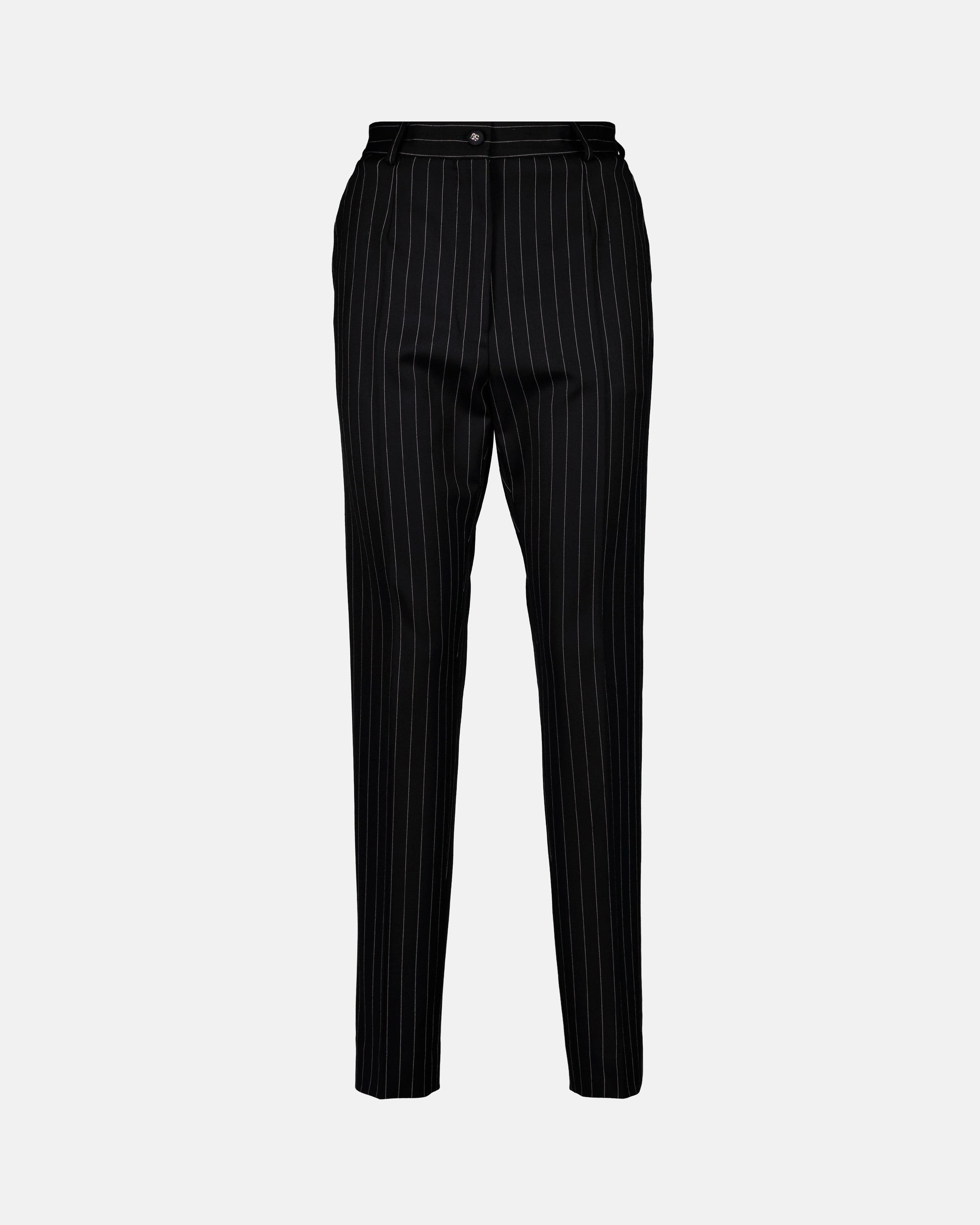 Striped trousers, Dolce & Gabbana, women's trousers, high-waisted, wool trousers