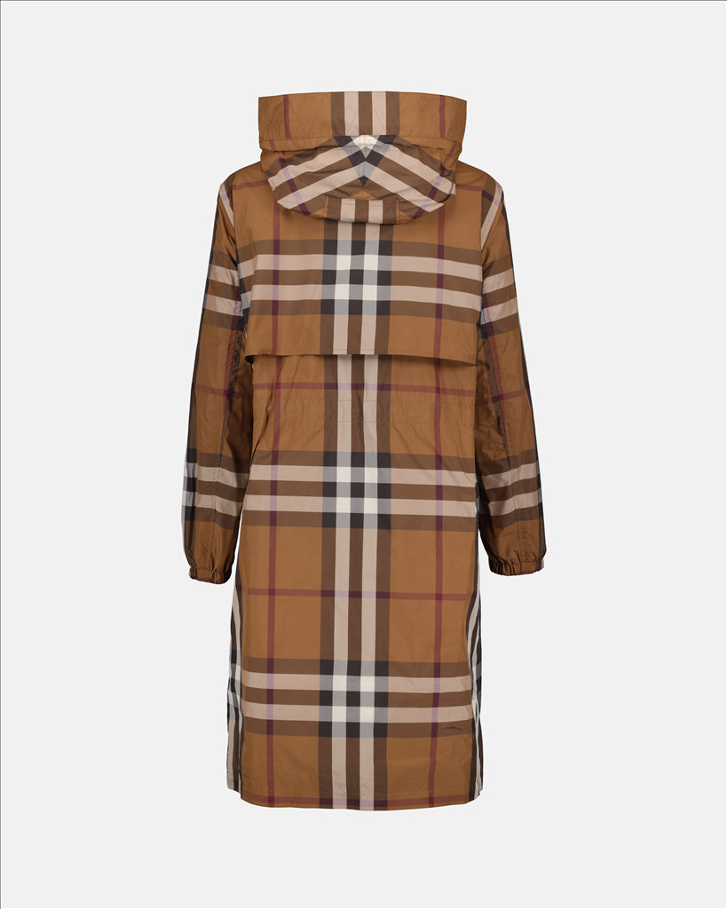 Burberry Parka, Women's Luxury Garment, Brown Parka, Check Jacket, Winter Clothing