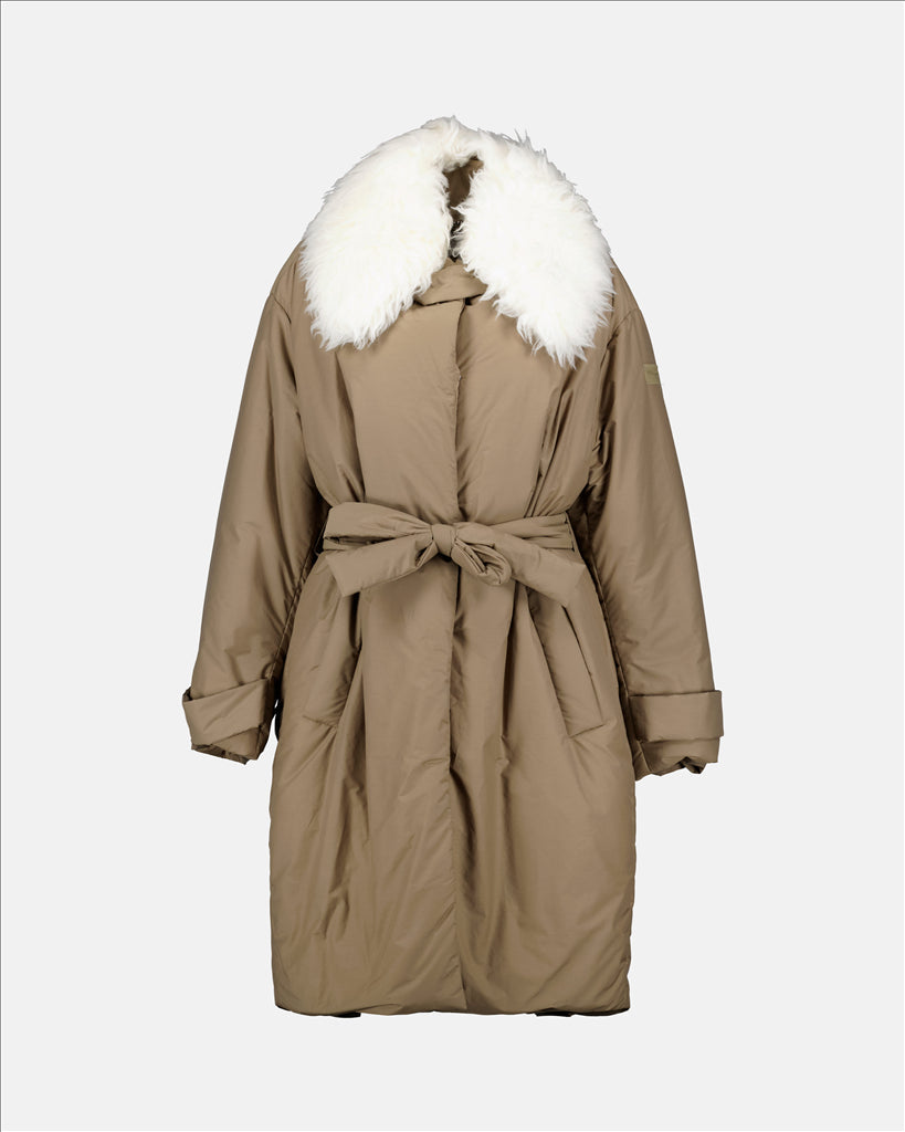 Women's Parka, Stella McCartney, Luxury Fashion, Quilted Parka, Beige